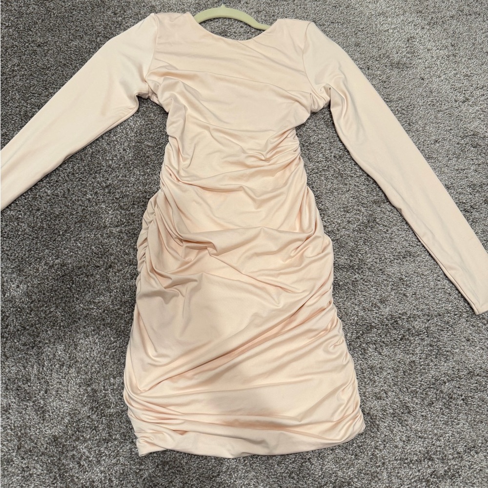 Oh Polly Blush Long Sleeve Dress